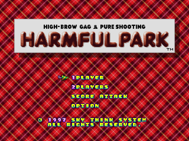 Harmful Park title screen for Playstation